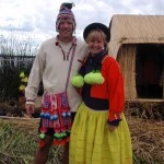 Peter & Michelle dressed as locals @ Lake Titicaca