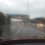 Heading along the motorway toward London