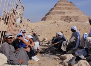 Invited for a cuppa with the locals at Saqqara
